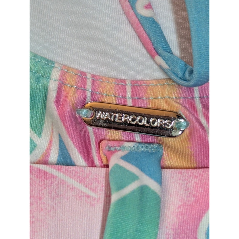 Kenny Flowers Women M/L One Piece Swimsuit Belt Hibiscus Vacay Resort Cruise NWT - Picture 7 of 10